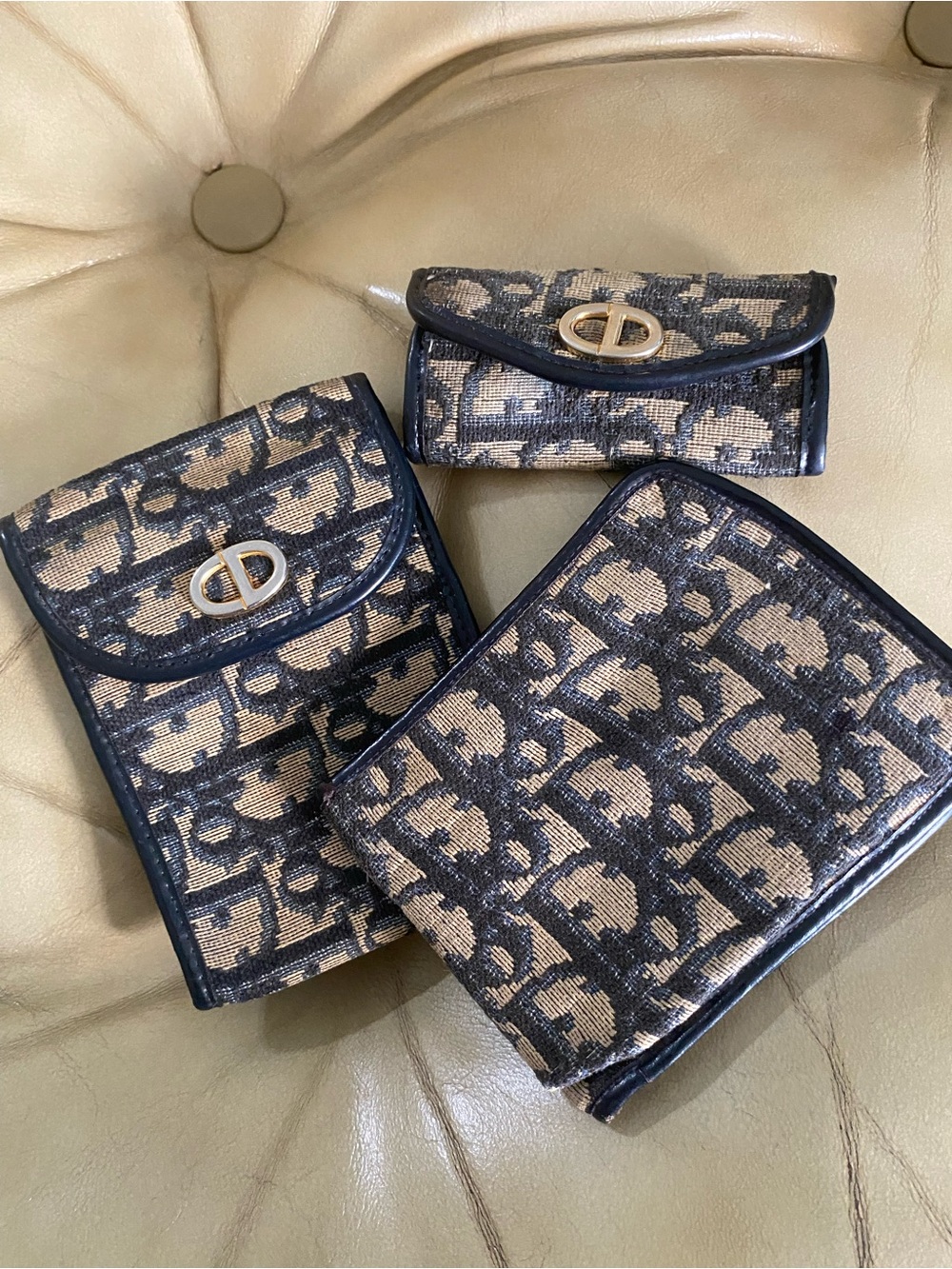 Dior Vintage Set Accessories Wallet Key Pouch Note Holder Trotter Logo